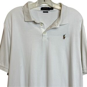 Polo Ralph Lauren White Pullover Classic Fit Cotton Polo Shirt sz XL